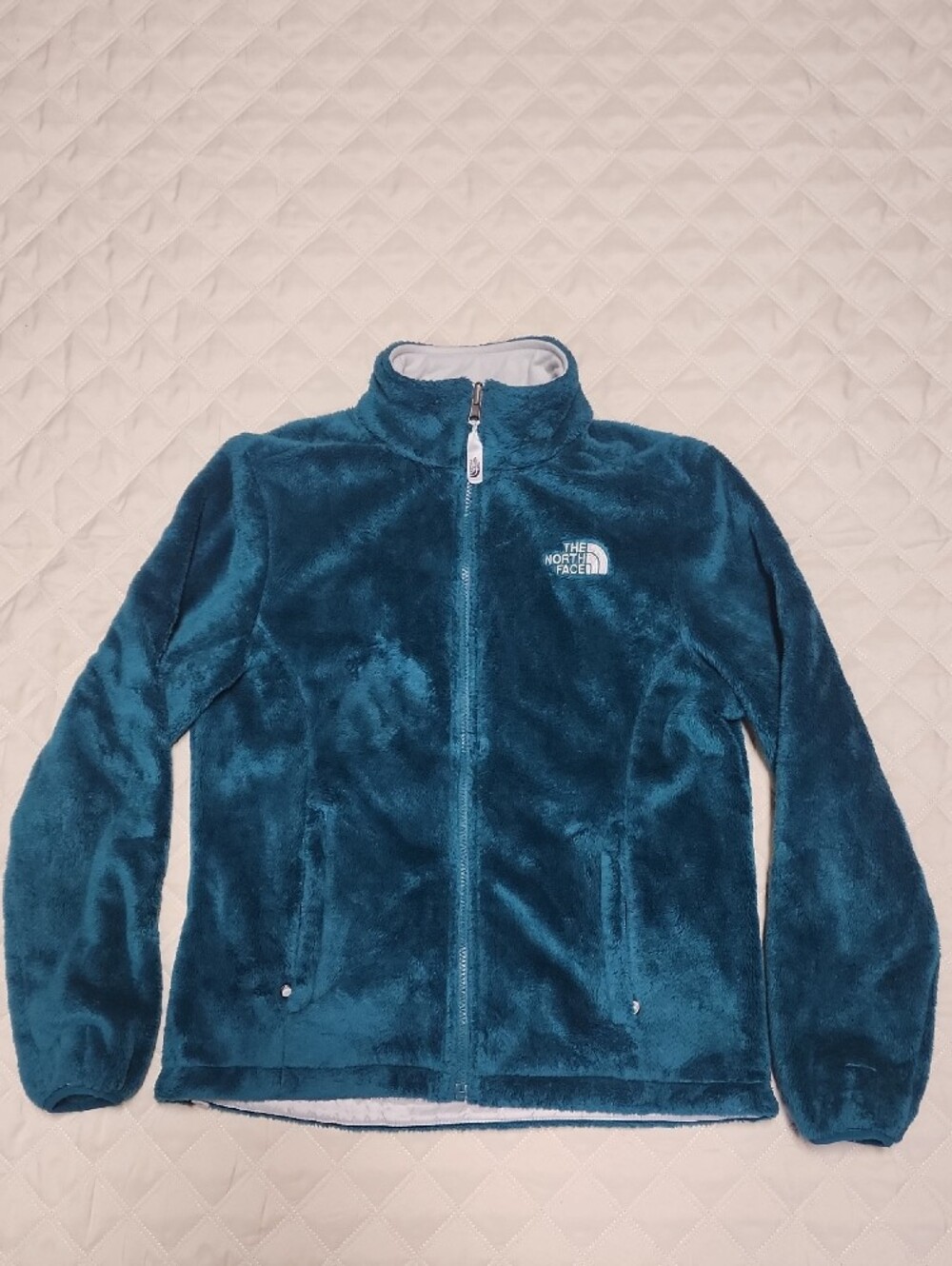 The North Face Fleece Full Zip-Up Jacket - Turquoise Small